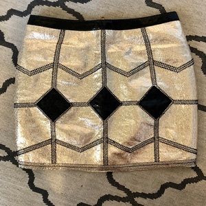 Endless Rose Black & Gold Mini Skirt